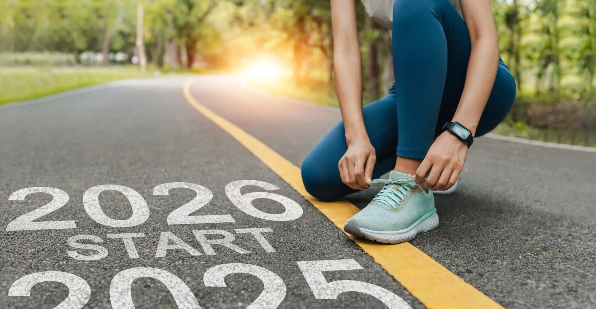 Woman stepping into the new year 2026